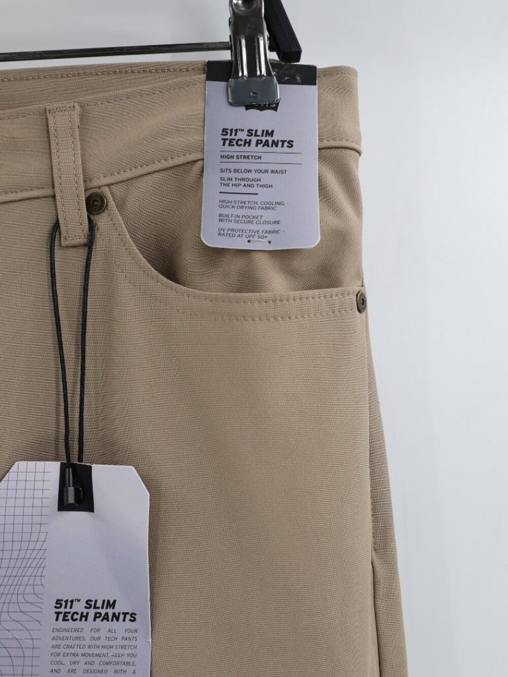 NWT Levi's 511 Slim Tech Pants mens 32 L29.5 tan Stretch Tapered chino golf work - Picture 2 of 13